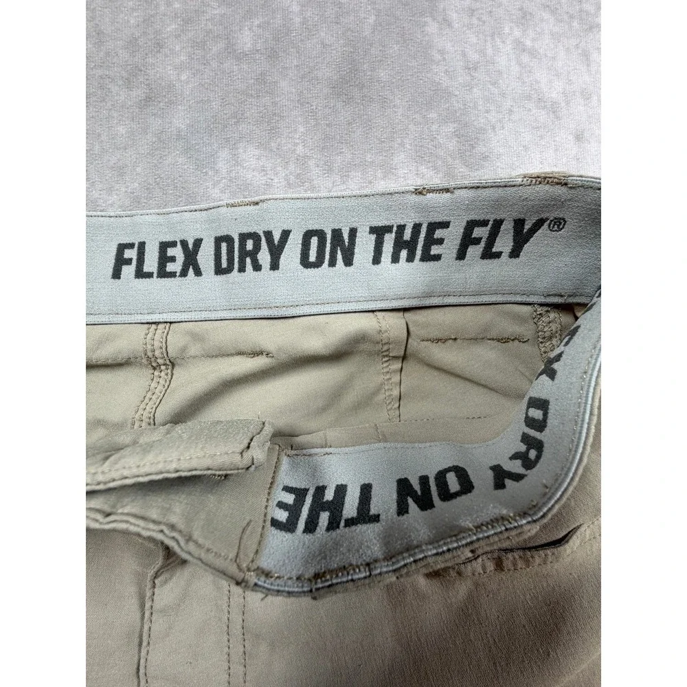 Duluth Mens 30x34 Cargo Pants Dry On The Fly Tan Nylon Stretch Slim Fit Hiking